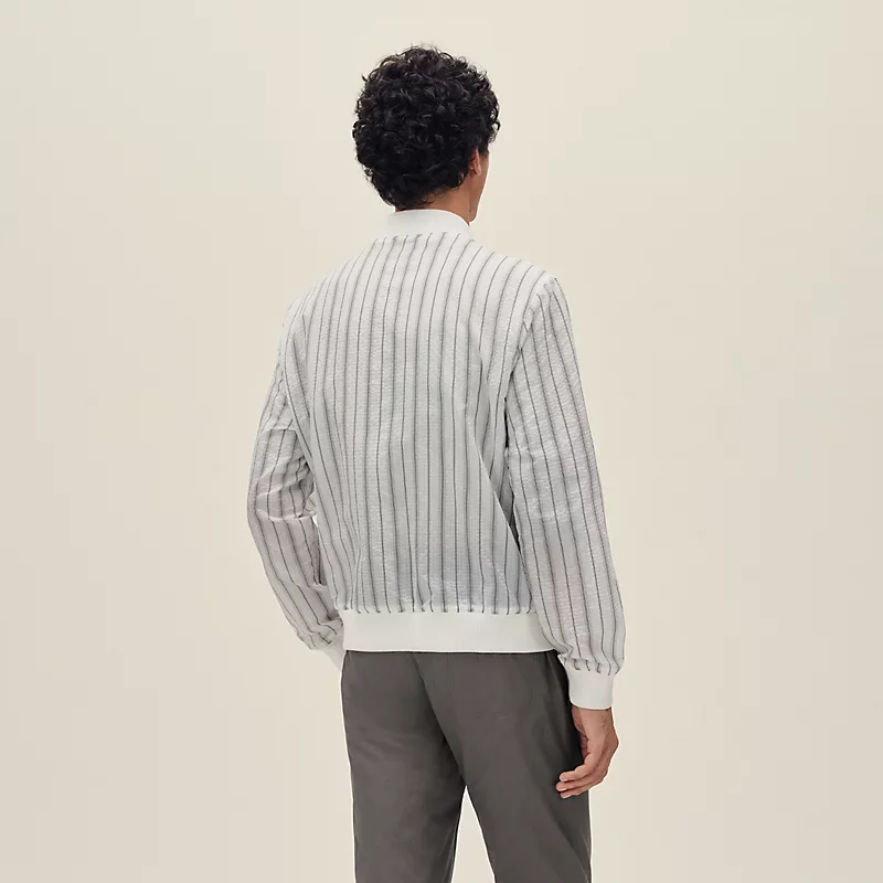 HERMES RIB-TRIM JACKET BLANC