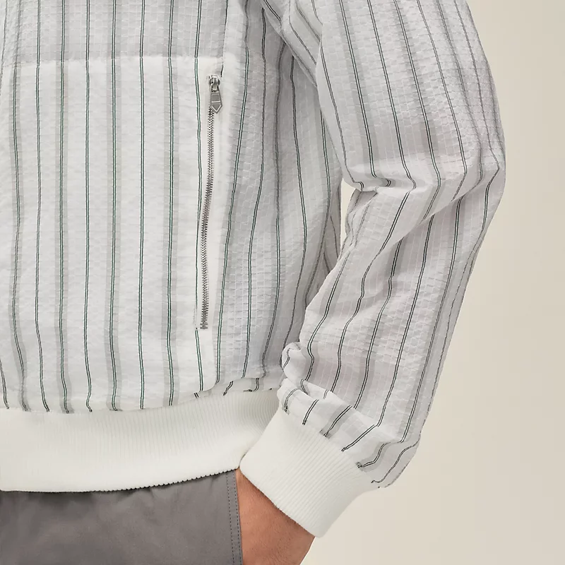 HERMES RIB-TRIM JACKET BLANC