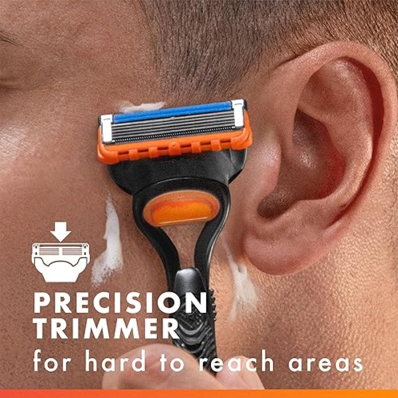 GILLETTE FUSION5 MENS RAZOR WITH 4 BLADE REFILLS AND LUBRASTRIP FOR COMFORTABLE SHAVING