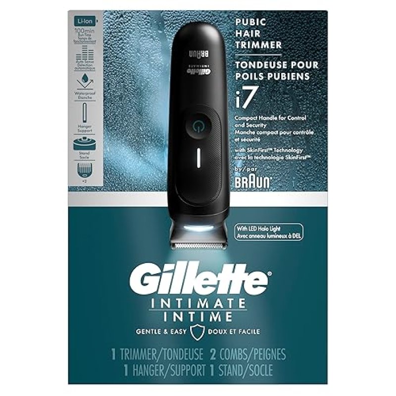 GILLETTE I7 WATERPROOF MEN S PUBIC HAIR TRIMMER WITH LED PREMIUM BODY GROOMER FOR MANSCAPING