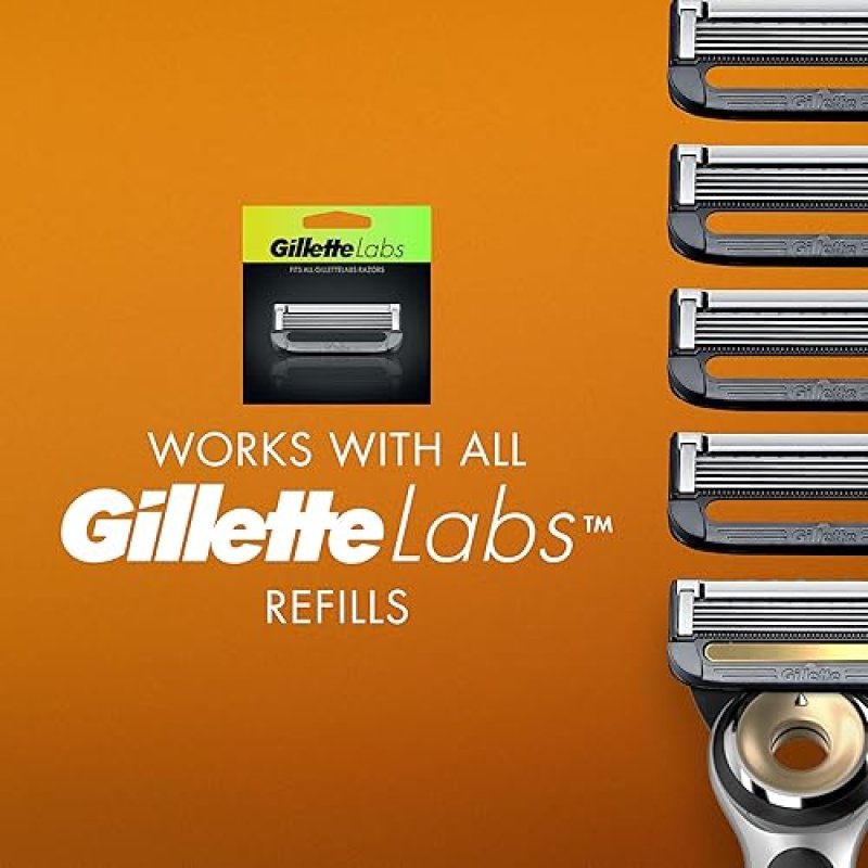 GILLETTE LABS HEATED RAZOR FOR MEN STARTER KIT WITH 1 HANDLE, 2 BLADES CHARGING DOCK