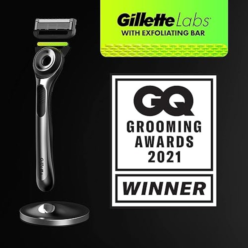 GILLETTE LABS MENS RAZOR BLADE REFILLS WITH EXFOLIATING BAR, 10 CARTRIDGES COMPATIBLE RAZOR