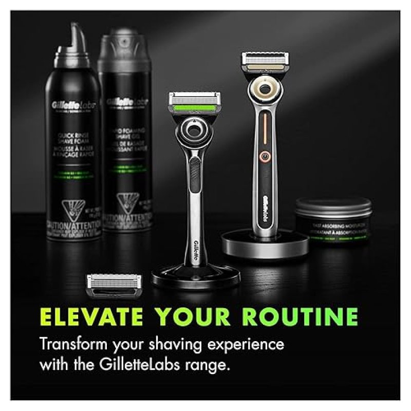 GILLETTE LABS MENS RAZOR BLADE REFILLS WITH EXFOLIATING BAR, 10 CARTRIDGES COMPATIBLE RAZOR