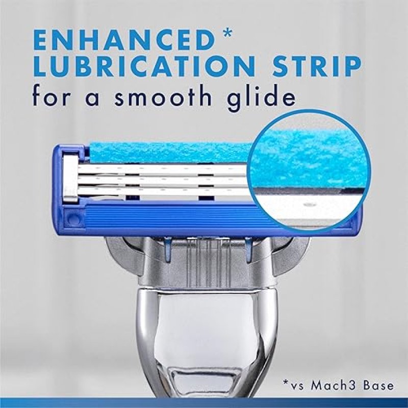 GILLETTE MACH3 TURBO MENS RAZOR WITH 1 HANDLE AND 4 BLADE REFILLS FOR SMOOTH SHAVING