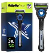 GILLETTE LABS NFL COWBOYS EDITION RAZOR FOR MEN WITH 4 BLADES, MAGNETIC STAND EXFOLIATING BAR