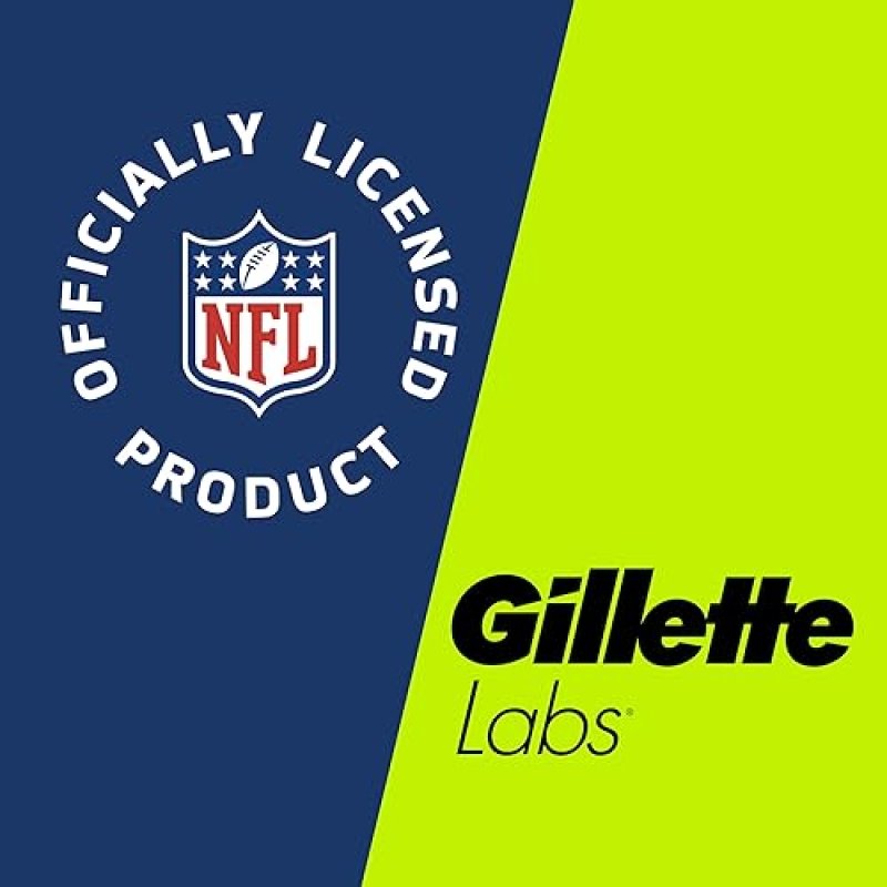 GILLETTE LABS NFL CHIEFS EDITION SHAVING RAZOR FOR MEN WITH EXFOLIATING BAR BLADE REFILL