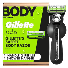 GILLETTE LABS BODY INTIMATE RAZOR FOR MEN WITH HANDLE AND 2 BLADE REFILLS