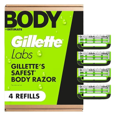 GILLETTELABS MEN S BODY INTIMATE RAZOR BLADES, ANTI-INGROWN HAIR, 4 BLADE REFILLS