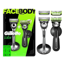 GILLETTE LABS RAZOR DUO PACK WITH FACE BODY RAZORS 4 BLADE REFILLS 2 FACE, 2 BODY