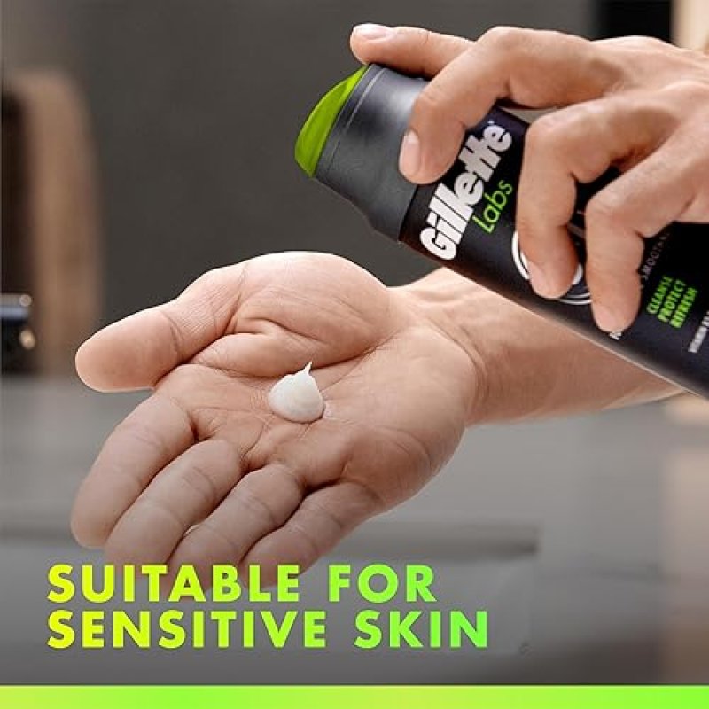GILLETTE LABS RAPID FOAMING SHAVING GEL FOR MEN ALCOHOL PARABEN-FREE, VITAMIN B3, 7 OZ