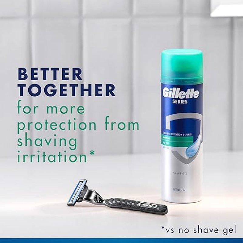 GILLETTE SERIES 3X ACTION SENSITIVE SHAVE GEL TWIN PACK 7OZ EACH - PACK OF 2