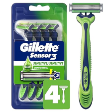 GILLETTE SENSOR3 SENSITIVE MENS DISPOSABLE RAZORS, PACK OF 4 FOR SMOOTH SHAVING