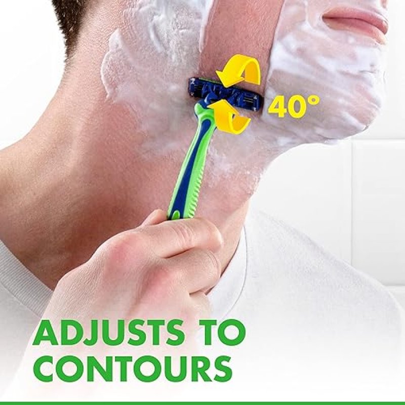 GILLETTE SENSOR3 SENSITIVE MENS DISPOSABLE RAZORS, PACK OF 4 FOR SMOOTH SHAVING