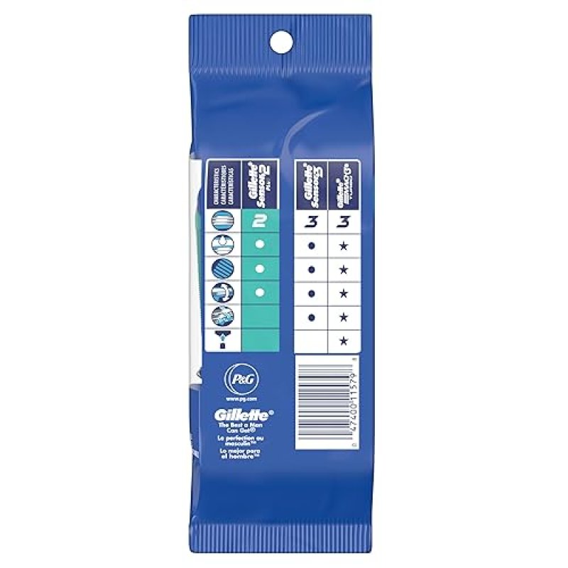 GILLETTE SENSOR2 PLUS MEN S DISPOSABLE RAZORS WITH PIVOTING HEAD, 30 COUNT 3 PACKS OF 10