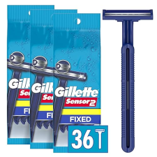 GILLETTE SENSOR2 MENS DISPOSABLE RAZORS BLUE, 36 COUNT 3 PACKS OF 12 FOR SMOOTH SHAVING