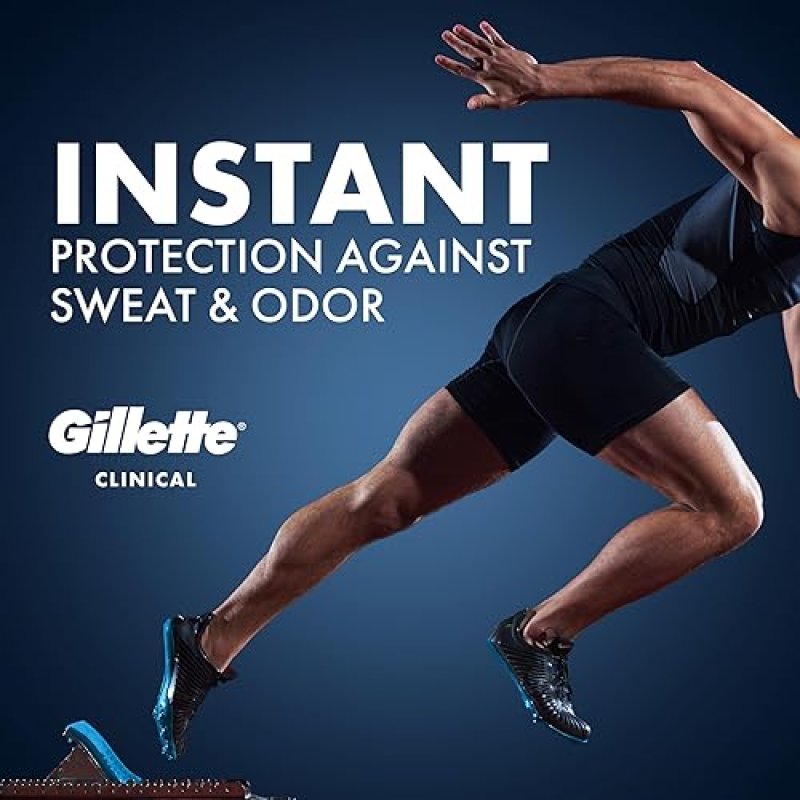 GILLETTE CLINICAL STRENGTH ANTIPERSPIRANT DEODORANT FOR MEN, 100HR SWEAT ODOR PROTECTION, CLEAR GEL,
