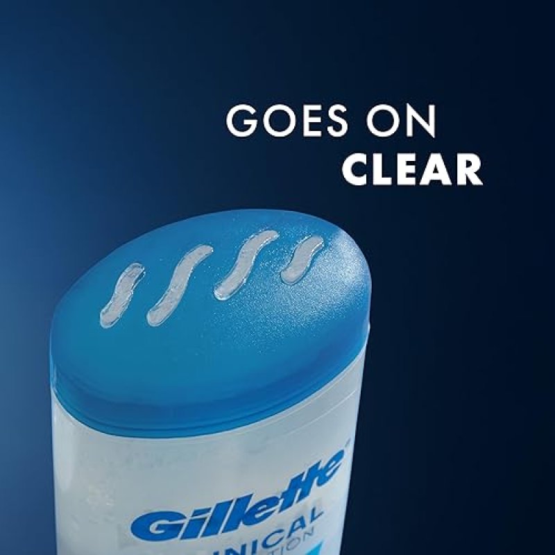 GILLETTE CLINICAL STRENGTH ANTIPERSPIRANT DEODORANT FOR MEN, 100HR SWEAT ODOR PROTECTION, CLEAR GEL,