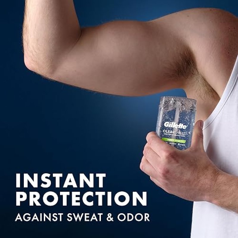 GILLETTE MEN S ANTIPERSPIRANT DEODORANT CLEAR GEL 72HR SWEAT ODOR PROTECTION POWER RUSH 3.8OZ 2-PACK