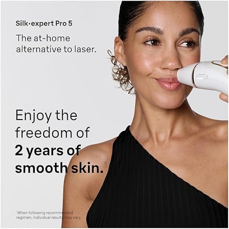 BRAUN SILK EXPERT PRO 5 IPL HAIR REMOVAL FOR WOMEN MEN, PERMANENT AT-HOME LASER, 2 HEADS