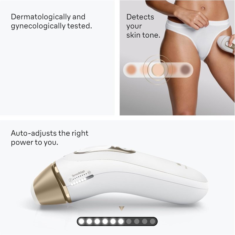 BRAUN SILK EXPERT PRO 5 IPL HAIR REMOVAL FOR WOMEN MEN, PERMANENT AT-HOME LASER, 4 HEADS