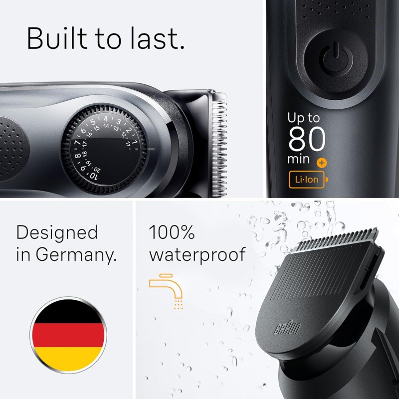 BRAUN SERIES 5 ALL-IN-ONE 8-IN-1 MENS TRIMMER KIT WITH BEARD, BODY, HAIR CLIPPERS, WATERPROOF