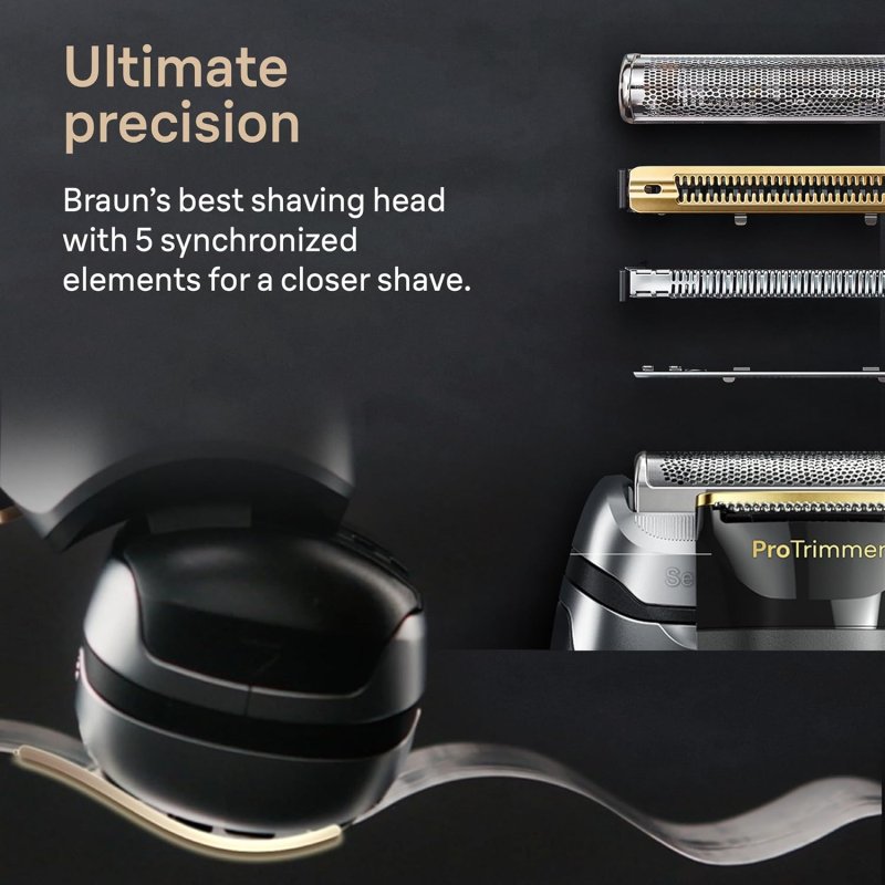 BRAUN SERIES 9 PRO ELECTRIC SHAVER FOR MEN, 6-IN-1 WET DRY RAZOR WITH PRECISION TRIMMER