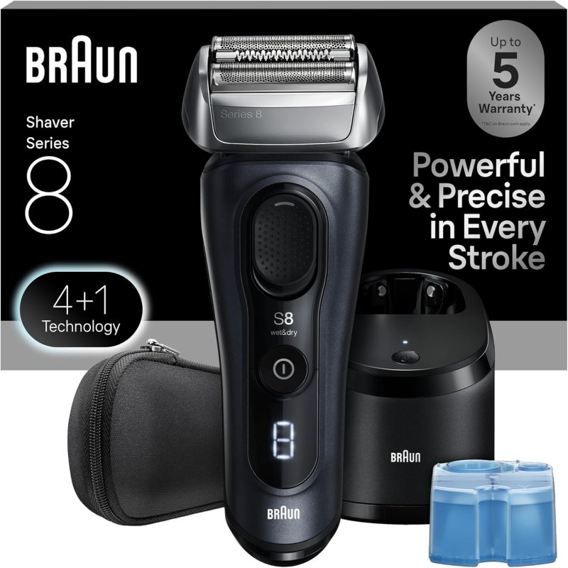 BRAUN SERIES 8 8560CC ELECTRIC RAZOR FOR MEN - 5IN1 WET DRY SHAVER WITH PRECISION TRIMMER