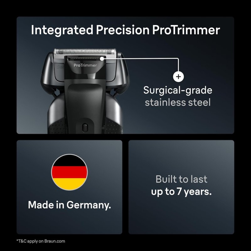BRAUN SERIES 8 8560CC ELECTRIC RAZOR FOR MEN - 5IN1 WET DRY SHAVER WITH PRECISION TRIMMER