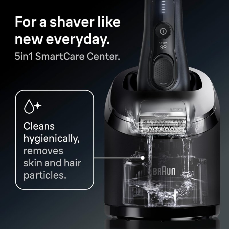 BRAUN SERIES 8 8560CC ELECTRIC RAZOR FOR MEN - 5IN1 WET DRY SHAVER WITH PRECISION TRIMMER