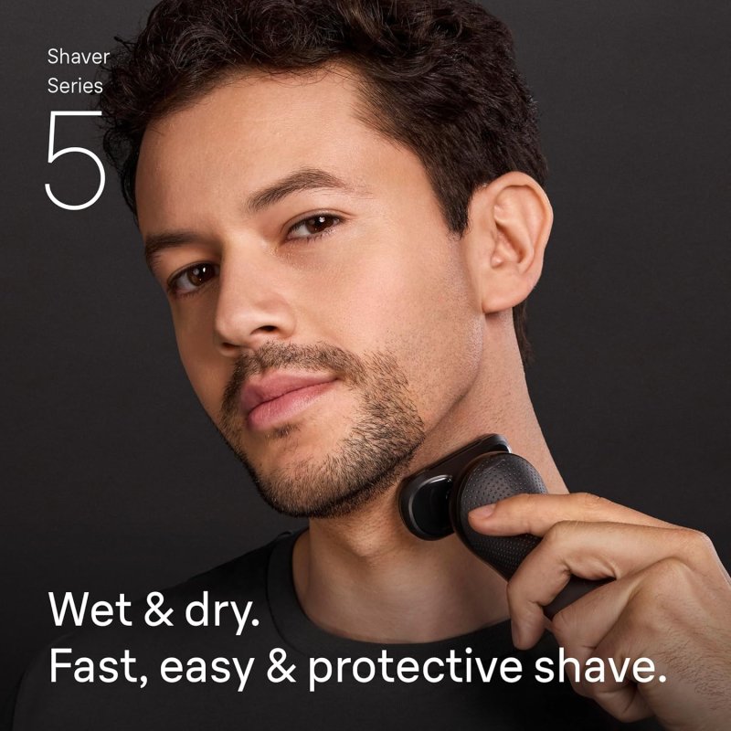 BRAUN SERIES 5 ELECTRIC RAZOR FOR MEN S5 5155CS BEARD SHAVER, BODY GROOMER TRAVEL CASE