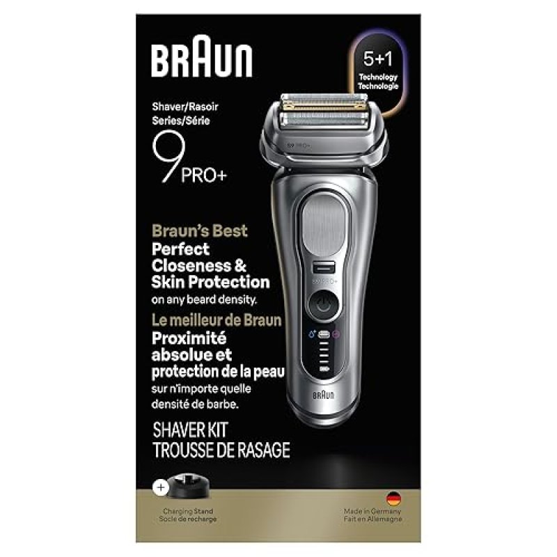 BRAUN SERIES 9 PRO ELECTRIC RAZOR FOR MEN WITH PRECISION TRIMMER CHARGING STAND 9617S