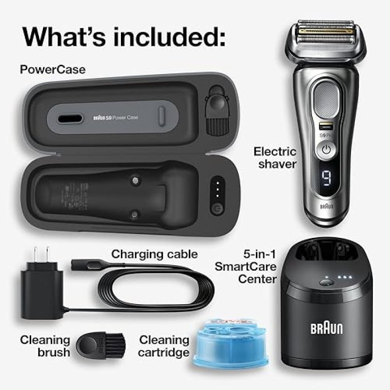 BRAUN SERIES 9 PRO 9477CC ELECTRIC RAZOR FOR MEN - WATERPROOF FOIL SHAVER WITH TRIMMER CASE