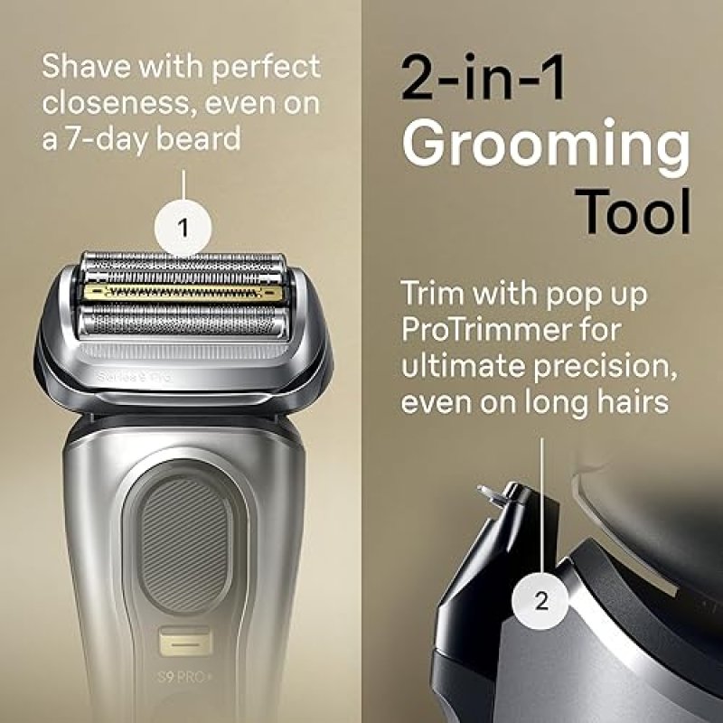 BRAUN SERIES 9 PRO 9477CC ELECTRIC RAZOR FOR MEN - WATERPROOF FOIL SHAVER WITH TRIMMER CASE