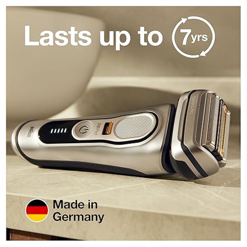 BRAUN SERIES 9 PRO 9477CC ELECTRIC RAZOR FOR MEN - WATERPROOF FOIL SHAVER WITH TRIMMER CASE