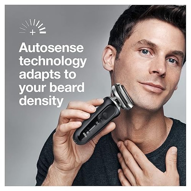 BRAUN SERIES 7 7075CC ELECTRIC FOIL SHAVER FOR MEN - WET DRY, RECHARGEABLE, CORDLESS, BLACK