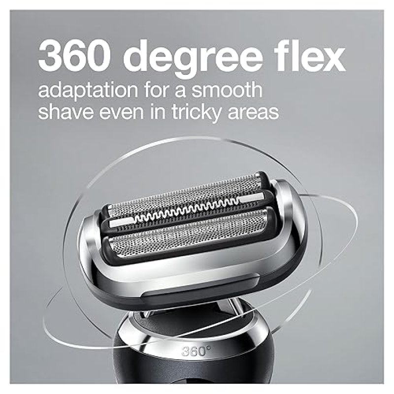 BRAUN SERIES 7 7075CC ELECTRIC FOIL SHAVER FOR MEN - WET DRY, RECHARGEABLE, CORDLESS, BLACK