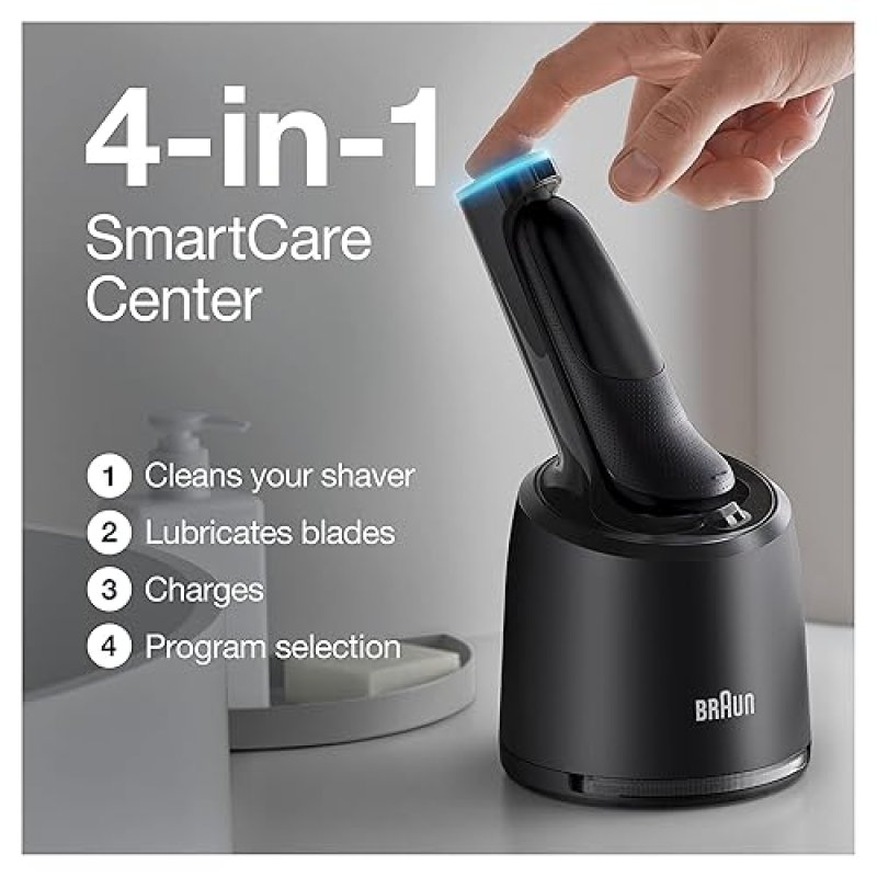 BRAUN SERIES 7 7075CC ELECTRIC FOIL SHAVER FOR MEN - WET DRY, RECHARGEABLE, CORDLESS, BLACK
