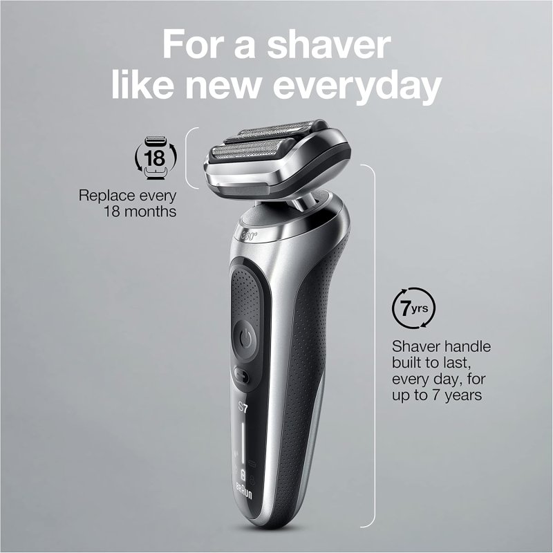 BRAUN SERIES 7 7032CS ELECTRIC RAZOR FOR MEN - WET DRY, CORDLESS FOIL SHAVER WITH TRIMMER