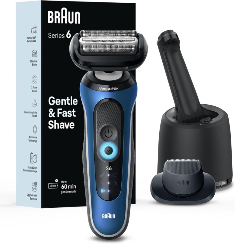BRAUN SERIES 6 6172CC ELECTRIC SHAVER FOR MEN WET DRY WITH PRECISION TRIMMER SMARTCARE
