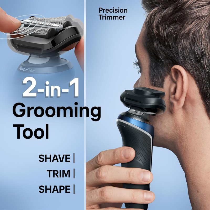 BRAUN SERIES 6 6172CC ELECTRIC SHAVER FOR MEN WET DRY WITH PRECISION TRIMMER SMARTCARE