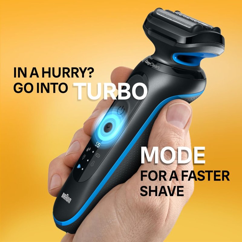 BRAUN SERIES 5 5118S ELECTRIC SHAVER FOR MEN WATERPROOF, WET DRY, TURBO MODE, 50 MIN RUNTIME