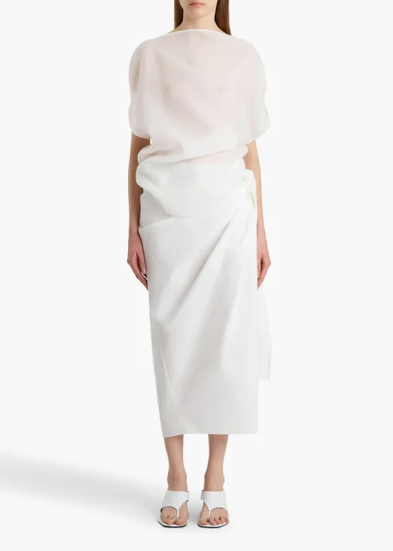 KHAITE SHAY SKIRT CHALK