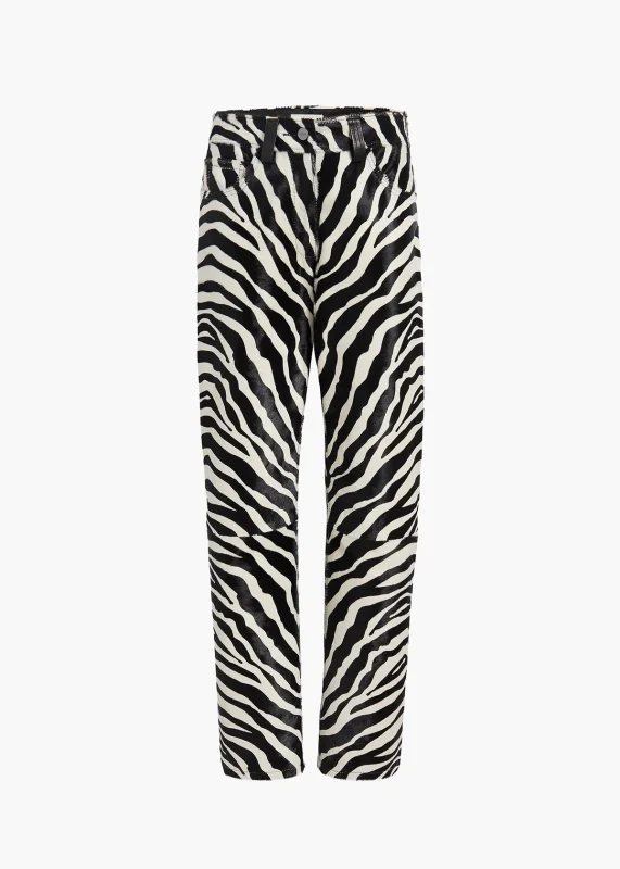 KHAITE CALLUM PANT ZEBRA PRINT HAIRCALF