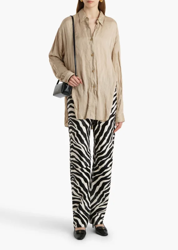 KHAITE CALLUM PANT ZEBRA PRINT HAIRCALF