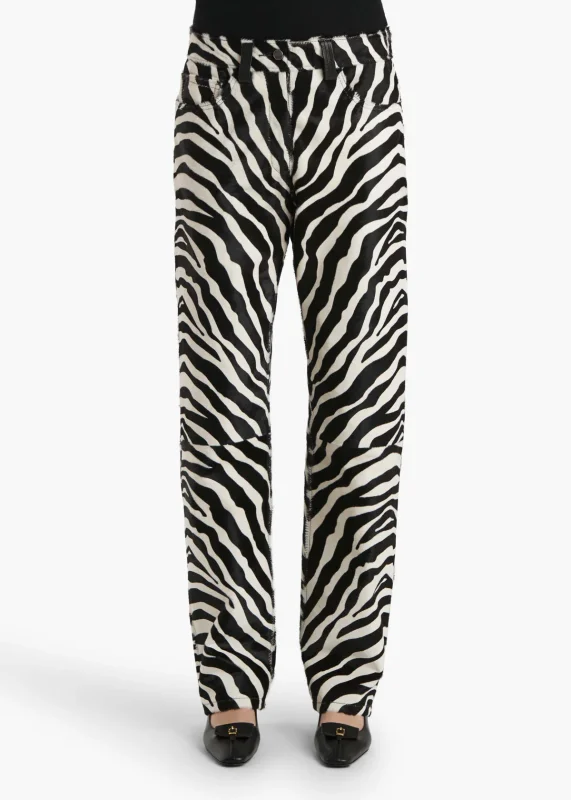 KHAITE CALLUM PANT ZEBRA PRINT HAIRCALF