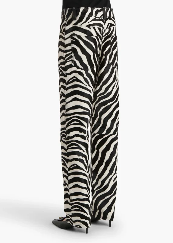 KHAITE CALLUM PANT ZEBRA PRINT HAIRCALF