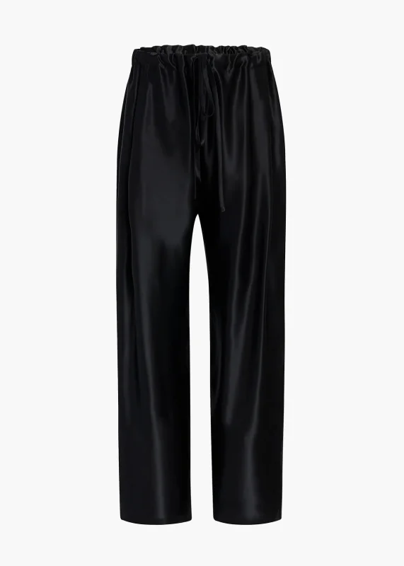KHAITE ROHEN PANT BLACK SATIN