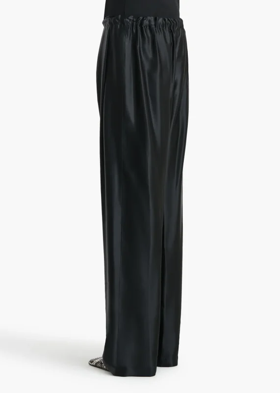 KHAITE ROHEN PANT BLACK SATIN