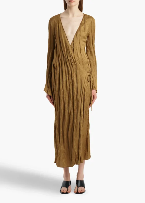 KHAITE ROMMI DRESS GOLDEN OCHRE