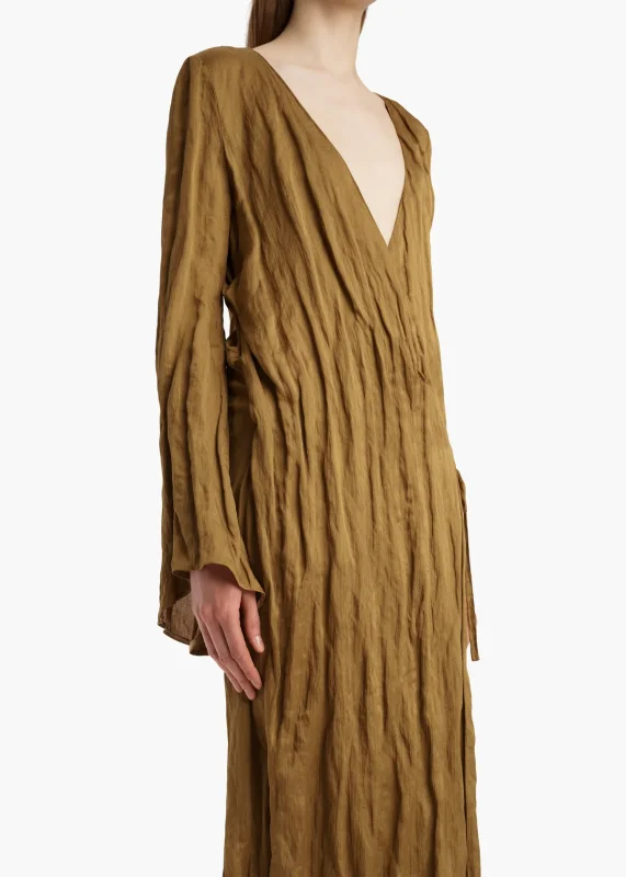 KHAITE ROMMI DRESS GOLDEN OCHRE